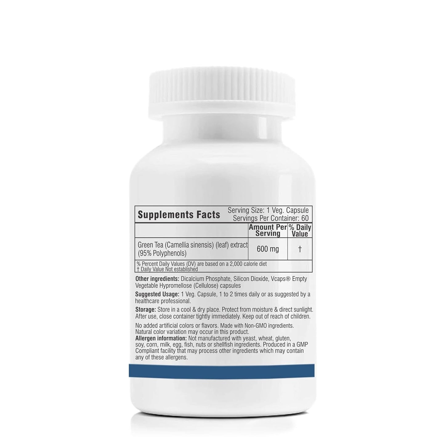 Trexgenics® MEGA Green Tea (Bioactive 95% Polyphenols) One-a-day Antioxidant, Free Radical Scavenger, Cellular Protection, Heart, Skin, Immunity & Metabolism (60 Vcaps) (1)