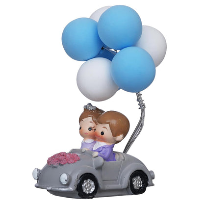 Valentine Gift for Girlfriend Boyfriend Romantic Couple Statue with Balloon on a Car Decorative Showpiece | Valentine Gift for Husband Wife Her Him | Valentines Day Decoration Items