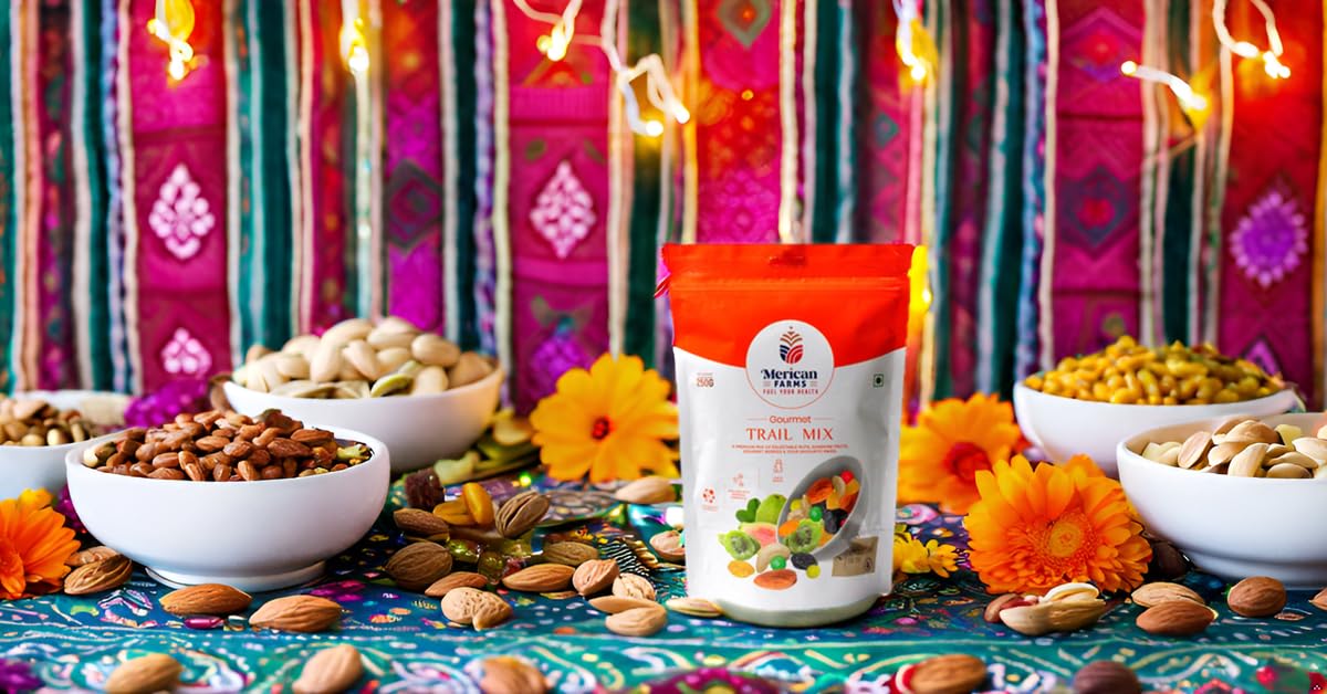 Merican Farms Trail Mix Assorted Mix Dry Fruits Healthy Dry Fruits Mix 250gm (Pack of 1) Healthy Anytime Snacking, Berries,Trail Mixes