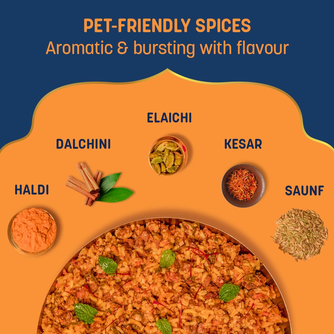 Sara's Wholesome by HUFT Mutton Biryani Dog Food – 300 gm | 100% Human-Grade Ingredients | Nutritionally Balanced Meal | Suitable for All Breeds & Life Stages