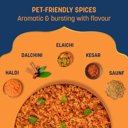 Sara's Wholesome by HUFT Chicken Biryani Wet Dog Food – 300 gm | Human-Grade Ingredients | High-Protein, Natural & Preservative-Free | Suitable for Puppies & Adult Dogs