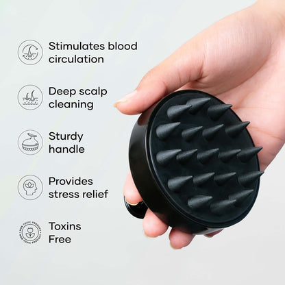 KROYWEN Soft Silicone Back Scrubber Long Handle Bath Brush + Body Scrubber Bath Brush + Scalp Massager for Hair + Face Scrubber Brush, Combination Combo, Super-Exfoliating & Lathering Body Scrubber, Shower Brush (7 Pcs Combo)