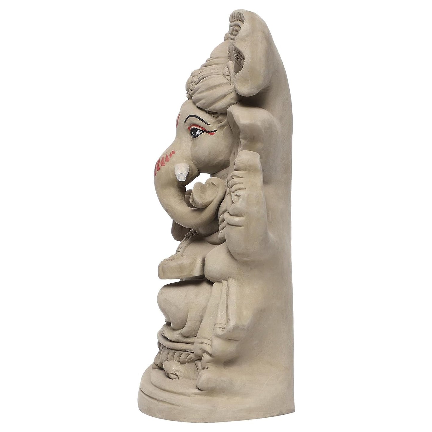 KSI Eco Friendly Ganesha Idol for Home Visarjan, Water Soluble Ganpati Murti, 8.6 Inch Maratha Pagdi Wale Ganesh, Biodegradable, Eco-Friendly Ganpati Decoration