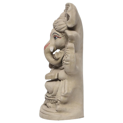 KSI Eco Friendly Ganesha Idol for Home Visarjan, Water Soluble Ganpati Murti, 8.6 Inch Maratha Pagdi Wale Ganesh, Biodegradable, Eco-Friendly Ganpati Decoration