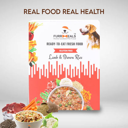 FurrMeals Wet Dog Food | Lamb and Brown Rice | Pack of 1 x 300g | All Breed | Gluten Free | Preservative Free | Ready-to-Eat Fresh Dog Food,Adult