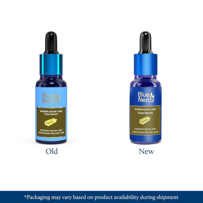 Blue Nectar AHA Face Serum with Plant-Based Glycolic Acid from Sugarcane for Deep Exfoliation | AHA Peeling Solution & Exfoliating Face Serum for Women & Men (14 Herbs, 30 ml)