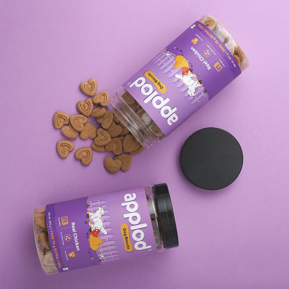 Applod Chicken Dog Biscuits for Puppies & Adult Dogs | Oven-Baked Crunchy Dog Treats Made with Real Ingredients | Healthy Training & Reward Snacks | 845g
