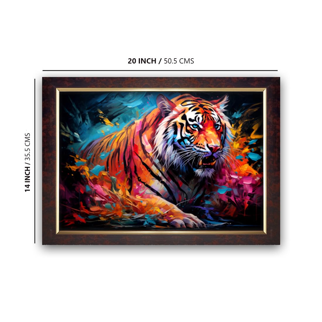 Premium Sparkle Lamination, Tiger Photo Frame, Copper Gold, 14x20 Inch 24248