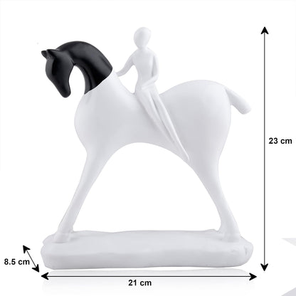 Modern Artistic Horse and Rider Figurine | Resin Home Decor Accent | Unique Art Piece for Living Room, Office, or Entryway | Elegant and Sleek Design