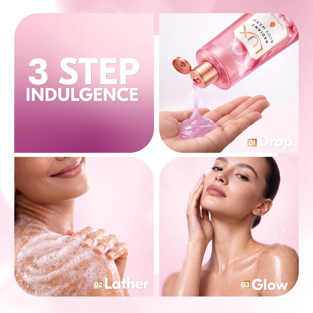 LUX Magnolia Magic Bodywash, with Niacinamide, 245ml for Radiant & Bouncy Skin Feel