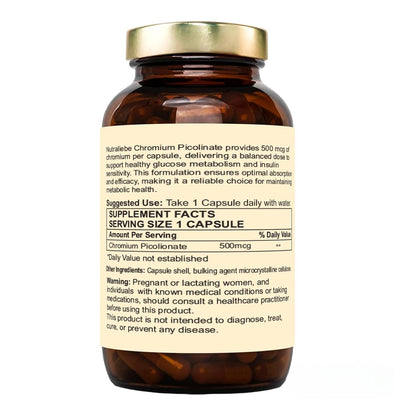 Nutraliebe Chromium Picolinate 400mcg- Optimal Blood Sugar Support, 90 Capsules