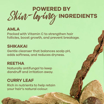 Earth Rhythm Shikakai Shampoo Bar for Hairfall | Contains Shikakai, Curry Leaf, Reeta & Amla Extracts | Men & Women | Sulphate & Paraben Free (Tin Packaging) - 80gm