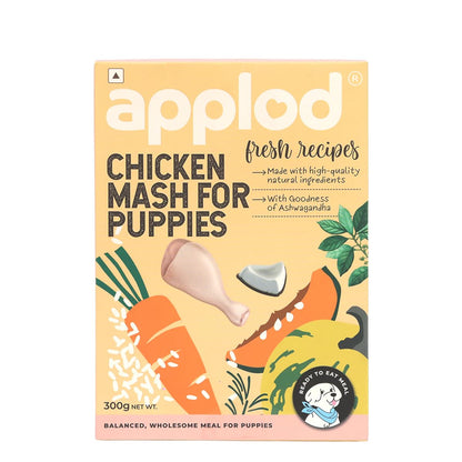 applod Chicken Mash Fresh Dog Food for Puppies | Soft Easy-to-Digest High-Protein Chicken Meal | Supports Growth, Immunity & Healthy Development | 300g
