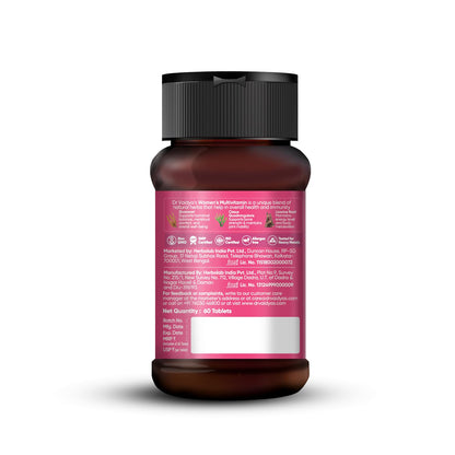 Dr. Vaidya’s Multivitamin for Women | Natural Multivitamin Enriched with Ayurvedic Herbs like Shatavari | Goodness of Calcium and Vitamin D3 tablets, Magnesium supplement, Vitamin B12 supplements & Herbal Extracts | (60 tablets) Pack of 1