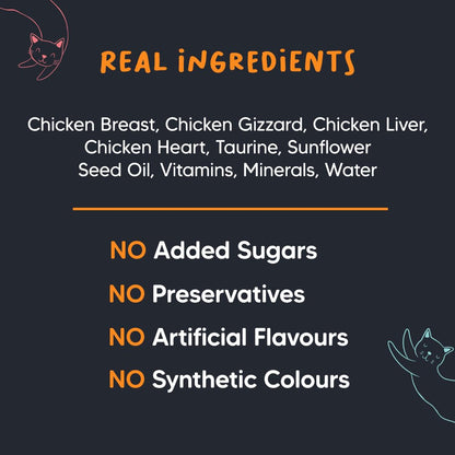 Meowsi by HUFT Chicken Breast in Broth Cat Food - 80 gm | Tender & Juicy Meal for Persian & All Breeds | Rich in Protein & Essential Nutrients for All Life Stages
