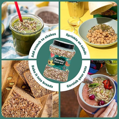 Farmley Seeds Mix, Edible Seed I Healthy Diet Snacks | 100% Natural, dietary fiber,omega-3s I Chia, Pumpkin,Flax, Watermelon and Sunflower Seeds (1000g)