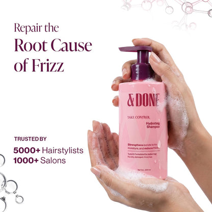 Hydrating Shampoo, Dry Hair, Frizzy Hair, Bond Repair, Moisturizing, Nourishing, Strengthening, Frizz Control, Hair Repair, Chemically Treated Hair, SLS Free, Paraben Free, Salon Care, Hair Care, 300ml