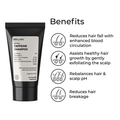 Brillare Mini Caffeine Shampoo For Reducing Hair Loss And Breakage (12 ML)