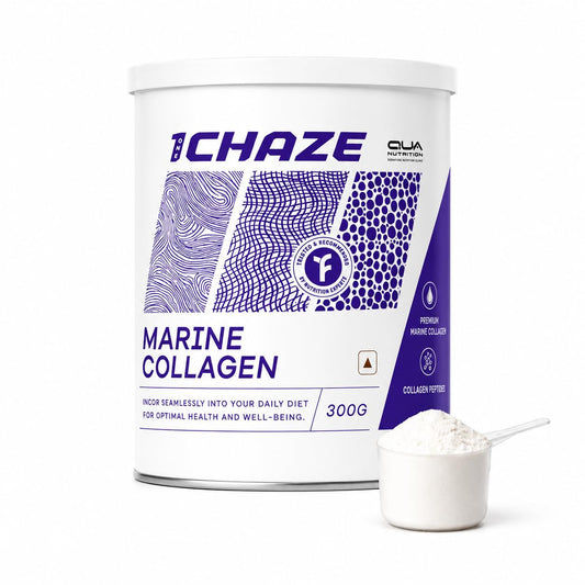 QUA Nutrition 1Chaze Marine Collagen Powder | Natural Collagen Supplements for Women & Men | Type 1 Peptides for Skin, Hair, Nails, Joints | Gluten-Free, Zero Sugar, Keto Friendly | 10g x 25 Servings