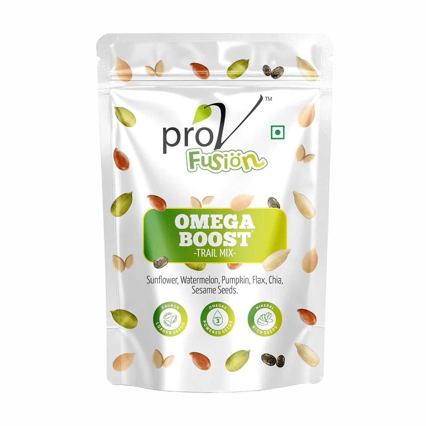 ProV Fusion Omega Boost Seed Mix | 200g | 5-Seed Blend: Pumpkin, Sunflower, Flax, Sesame & Chia | Rich in Omega-3