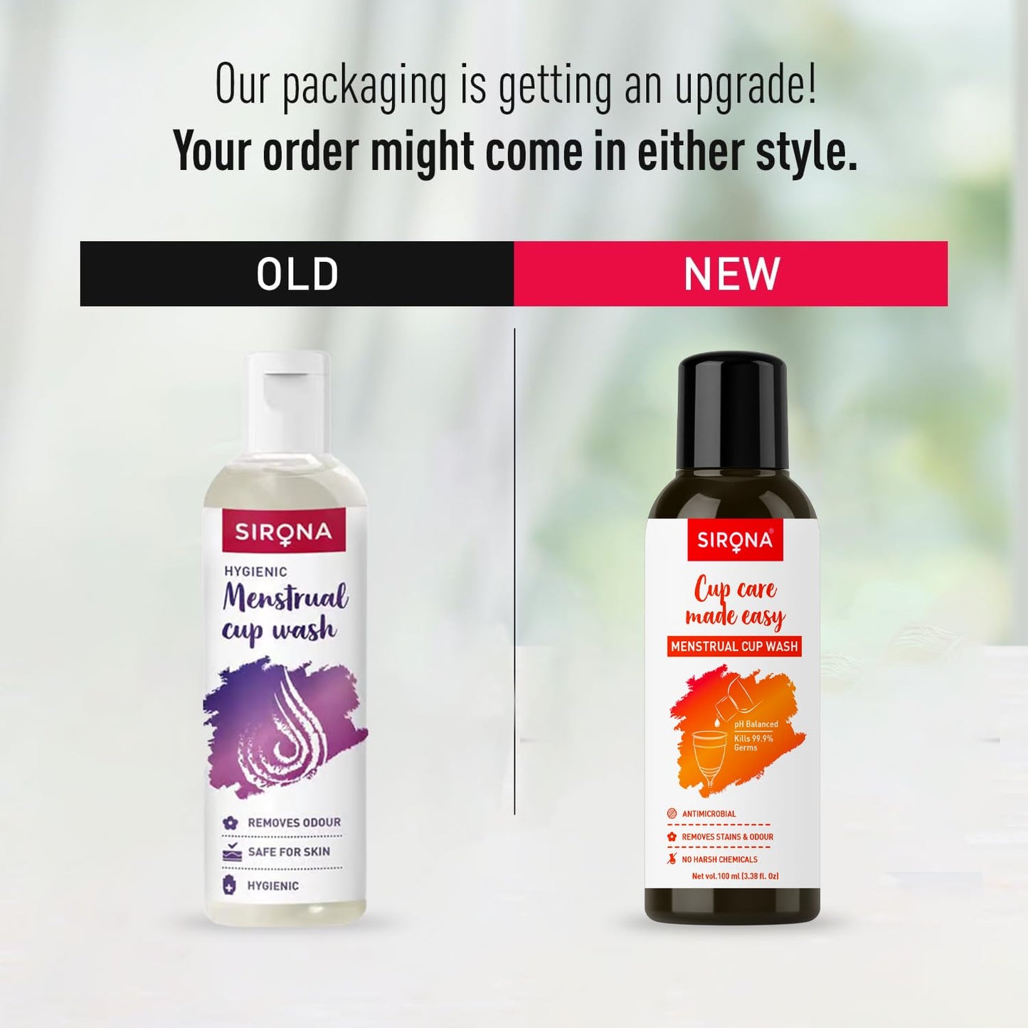 Sirona Natural Menstrual Cup Wash for Women - 100 ml with Rose Fragrance to Wash your Period Cup in a Hygienic Way