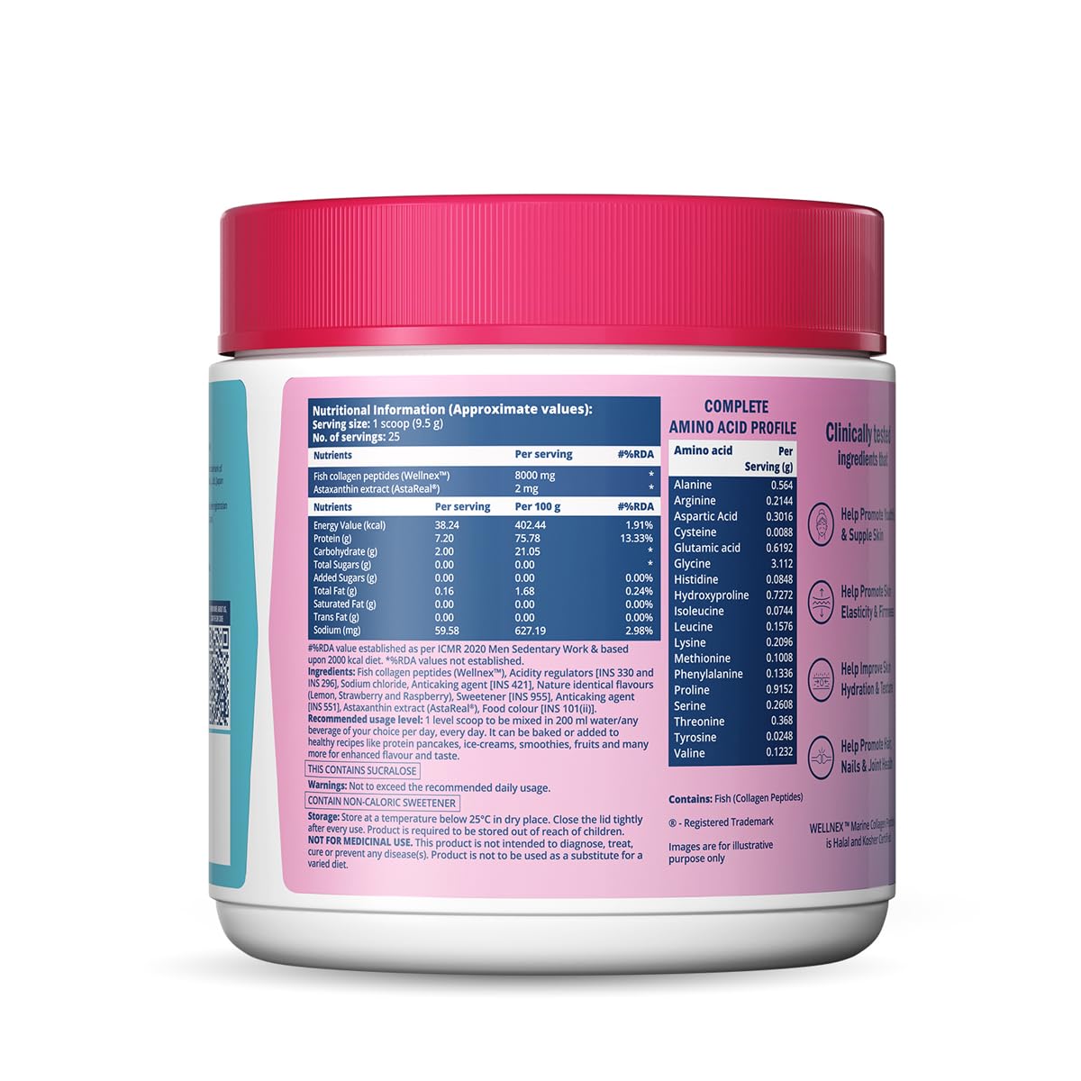 Chicnutrix Marine Collagen Supplements Powder for Women & Men | 8000mg Japanese Marine Collagen Peptides, AstaReal Astaxanthin | Zero Sugar, Fast Absorption & No Fishy Aftertaste | Lemonade Flavour