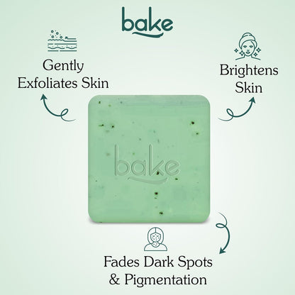 BAKE 8% Glycolic Acid Scrub Treatment Soap (200 Gms Pack of 2) with 3% Niacinamide | For Pigmentation, Exfoliation, Tan Removal, Brightens Underarms | For Women & Men | 100g x 2 (Pack of 2)