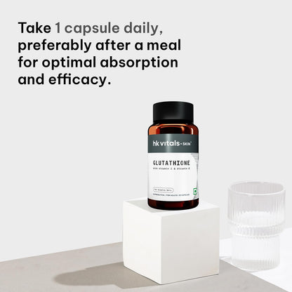 HealthKart HK Vitals Glutathione (30 Veg Capsules) | With Vitamin C & E, Biotin | For Skin Glow and Hydration