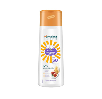 Himalaya Gentle Baby Sunscreen Lotion 100ml | SPF 50 PA++++ | UVA & UVB Broad Spectrum Protection For All Skin Types | With Jojoba Oil & Vitamin E | Non-Greasy, No White Cast|