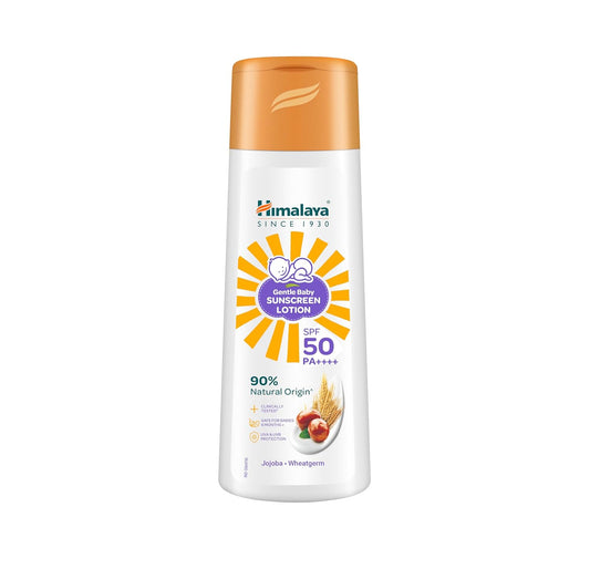 Himalaya Gentle Baby Sunscreen Lotion 100ml | SPF 50 PA++++ | UVA & UVB Broad Spectrum Protection For All Skin Types | With Jojoba Oil & Vitamin E | Non-Greasy, No White Cast|