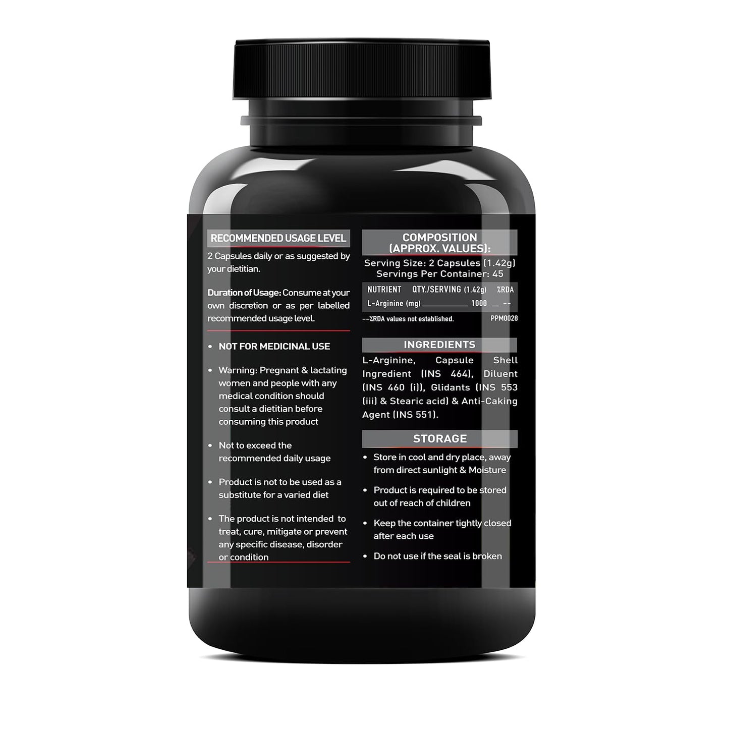 MuscleBlaze L-Arginine (90 Capsules) | Supports Nitric Oxide Production