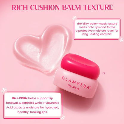 Glamveda Rice PDRN Lip Recovery Mask 3.5g | Overnight Lip Repair Mask with Rice PDRN & Hyaluronic Acid | Deep Hydration & Glossy Lip Treatment for Dry Lips