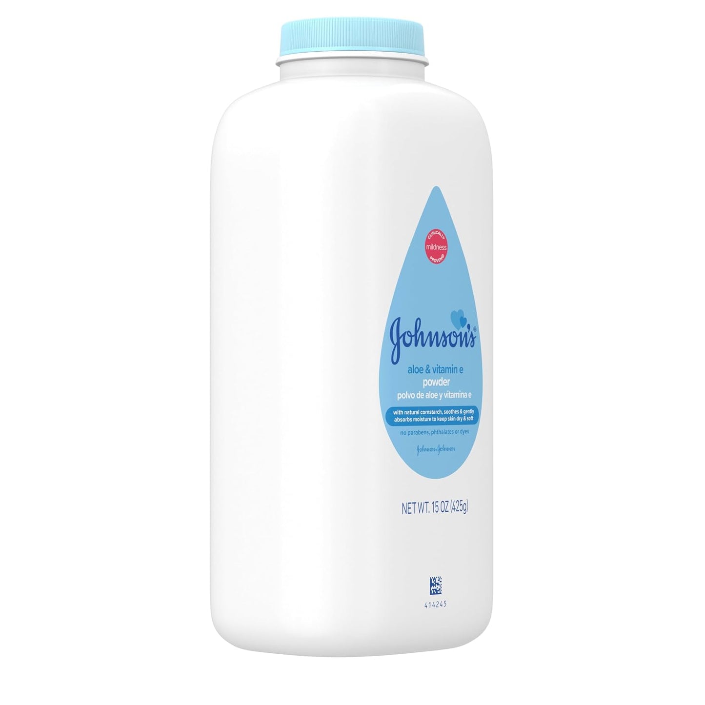 Johnson's Baby Powder Pure Cornstarch with Aloe & Vitamin E 15 Ounce (425 g)