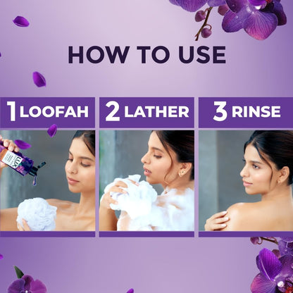 LUX, Black Orchid & Juniper Oil Bodywash, Refill Pack, 400 ml, for Soft and Glowing Skin, with Glycerin, Long Lasting Fragrance, Paraben Free, for Women