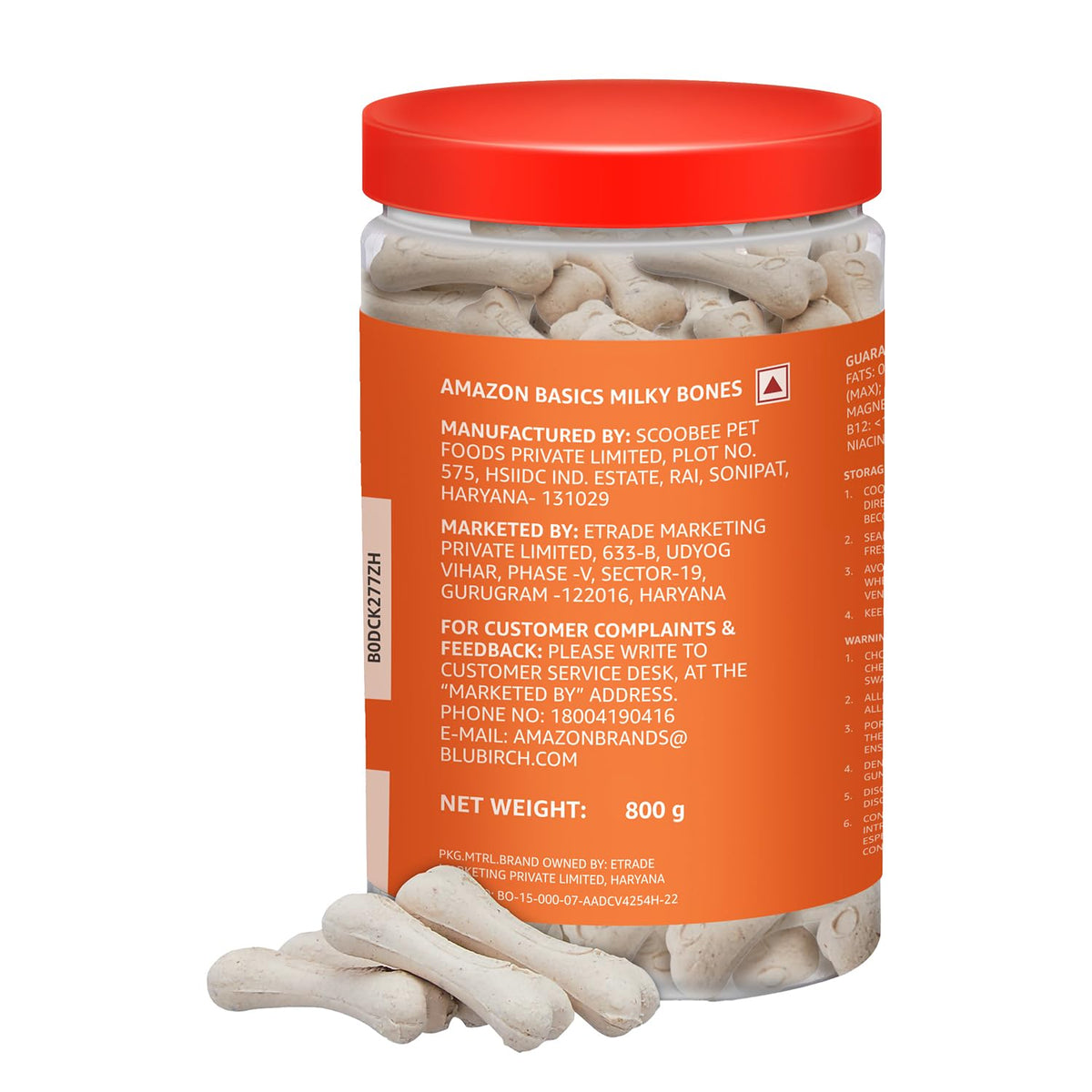 Amazon Basics Dog Calcium Bones | for All Breeds | Milky Bones | 800 g | All Life Stages