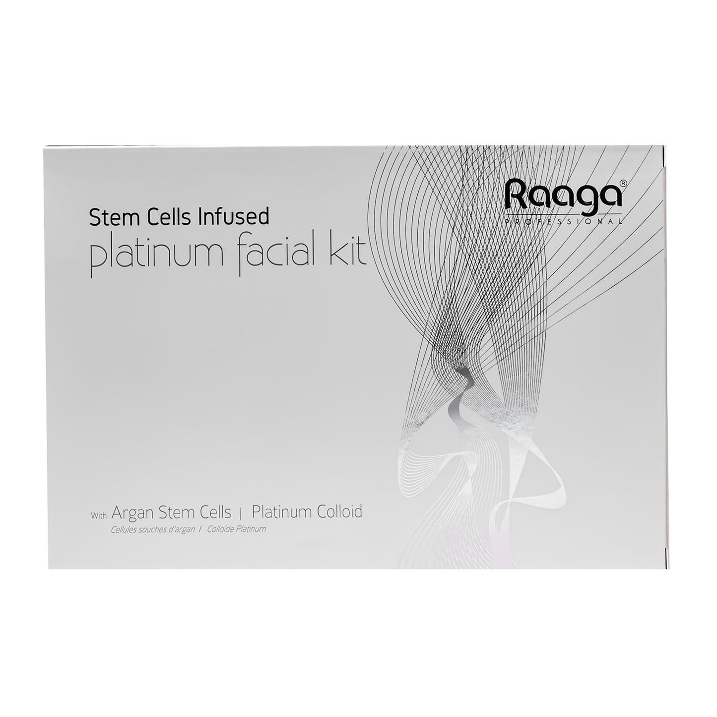 Raaga Professional Stem Cells Infused Platinum 6 Step Facial Kit | Platinum Colloid, Argan Stem Cells | Restores Skin's Moisture | All Skin Types (61 gm)
