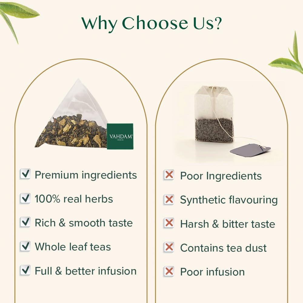 VAHDAM, Detox Kahwa Green Tea- 15 TBs | Real Ingredients (Black Pepper, Tulsi, Ginger, Clove, and Green Tea) |