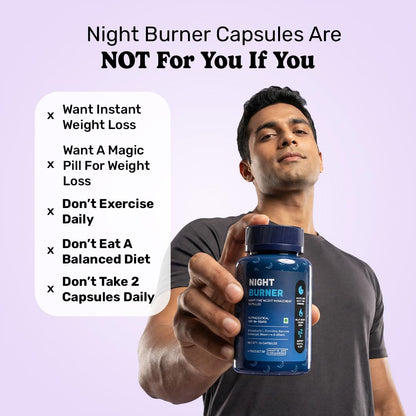 What’s Up Wellness Night Burner Capsules | Burn Fat During Sleep| GLP1 for Weight Loss, Boosts Metabolism and Curb Night Cravings | L-Carnitine & Berberine Supplement| Weight Loss for Women and Men | 30 Capsules