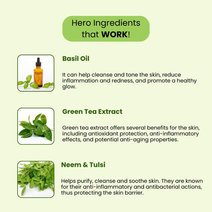 Aromablush - Herbal Infusion Shower Gel | Neem, Tulsi, Tea Tree & Basil Oil | Purifies & Detoxifies | Antibacterial, Sulfate-Free, Paraben-Free | Herbal Detox for Oily & Sensitive Skin | 300ml