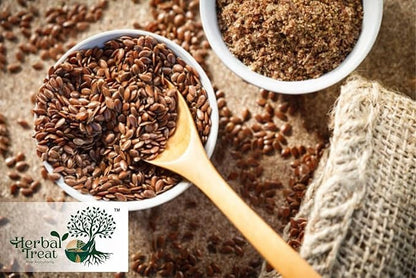 Herbal Treat Flax Seeds | High Fibre Seeds for Heart Health & Daily Nutrition | Rich In Protein & Dietary Fibre | Weight Loss Hair Growth, Diet Snack food (250gram, Flax Seeds)