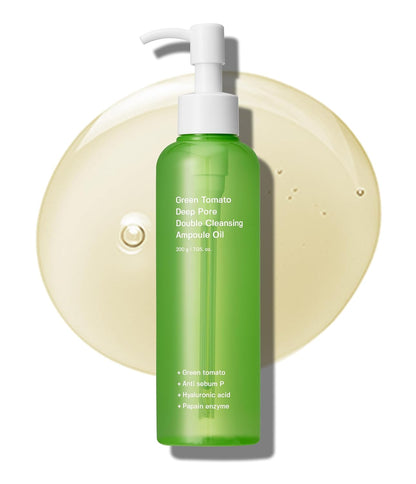 SUNGBOON EDITOR Green Tomato Double Cleansing Ampoule Oil (200 g) | Deep Cleansing Makeup Remover Oil | Purifies Pores, Removes Makeup & Controls Sebum