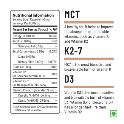 Zephivo Unived Basics D3+K2 (MK-7) | Vegan Vitamin D3 600 IU & Vitamin K2-7 (MenaquinGold) 55mcg | Immunity, Heart, Muscle, & Bone Health | Plant-Based & Natural | 30 Vegan Capsules
