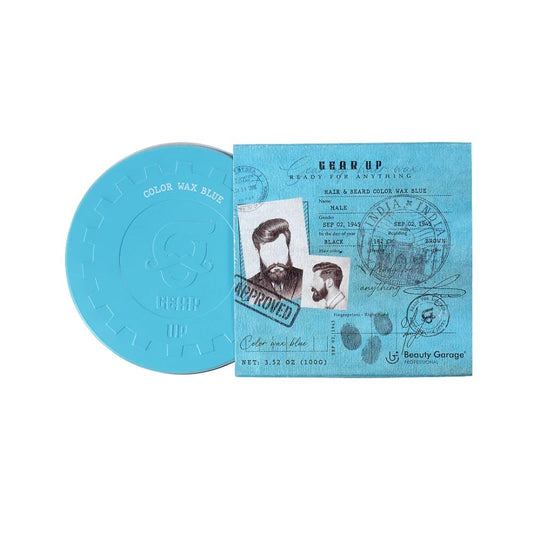 Beauty Garage Gear Up Hair & Beard Blue Color Wax Bold Blue Hue | Flexible Hold with Hair-Loving Oils, 100g