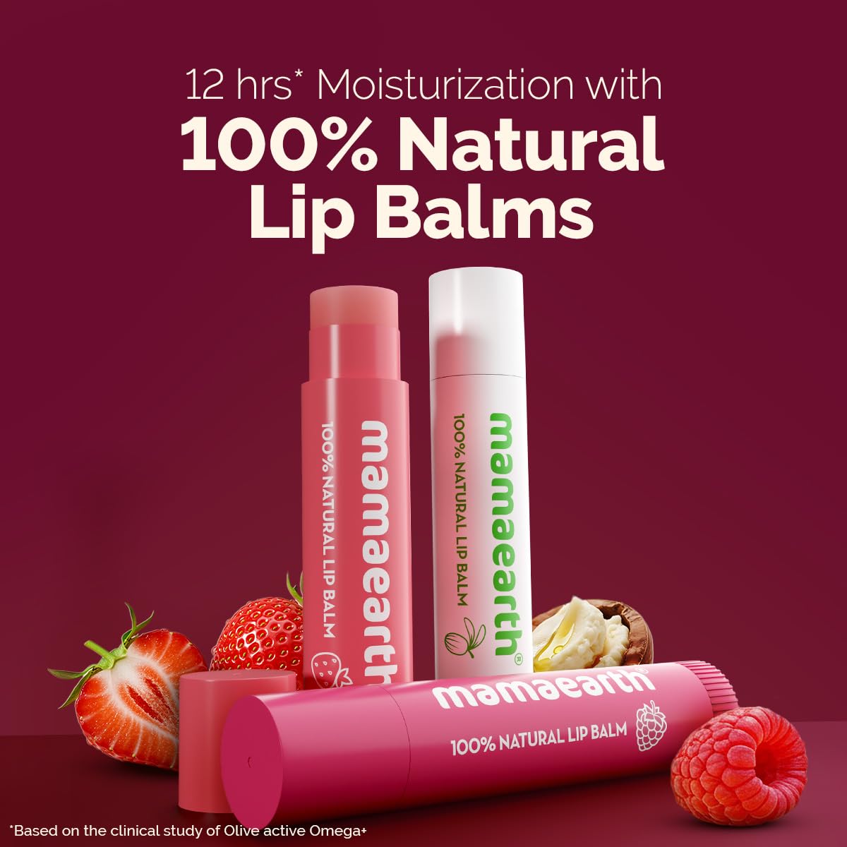 Mamaearth Nourishing Tinted 100% Natural Lip Balm With Vitamin E And Raspberry - 4 G | Gives 12-Hour Moisturization|For Dry&Chapped Lips|Naturally Pink |Natural Tint|Brightens |Tinted Lip Balm