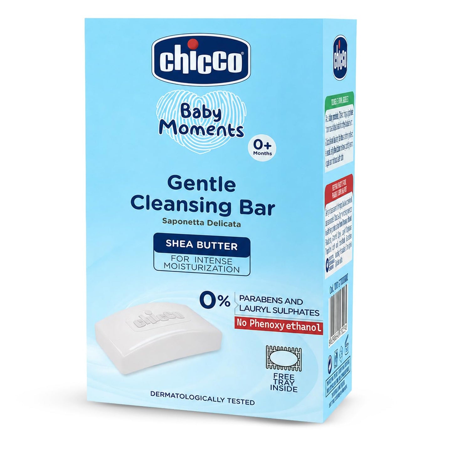 Chicco Baby Moments Gentle Cleansing Bar with Goodness of Shea Butter for Intense Moisturization 100g