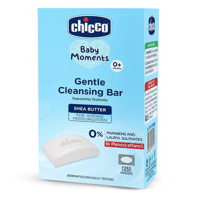 Chicco Baby Moments Gentle Cleansing Bar with Goodness of Shea Butter for Intense Moisturization 100g
