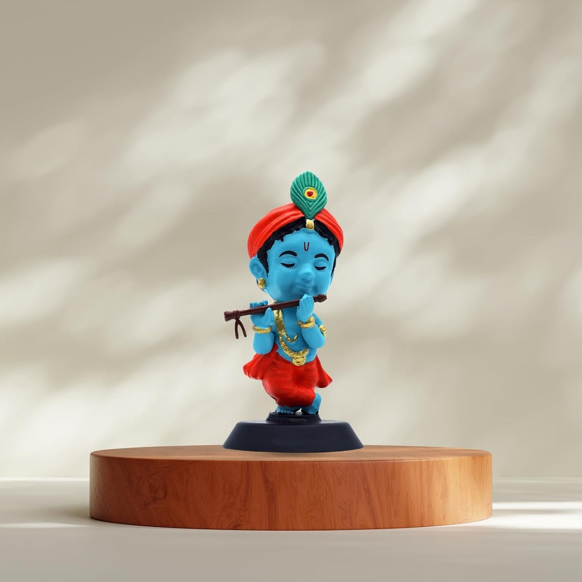 Lord Krishna Figurine Showpiece for Car Dashboard, Home Office | Kanha Ji Murti Statue for Hindu Temple, Spiritual Decor | Gift for Devotees