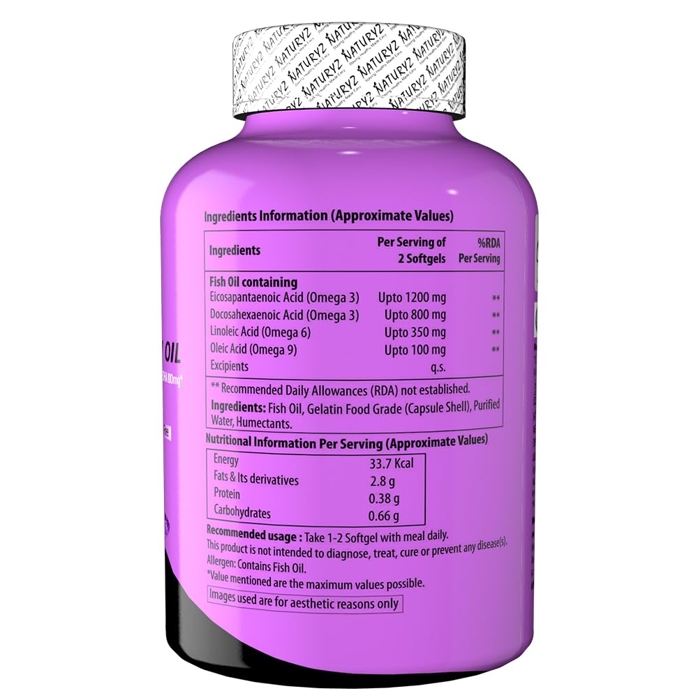 Purple supplement bottle with nutritional information on a white background