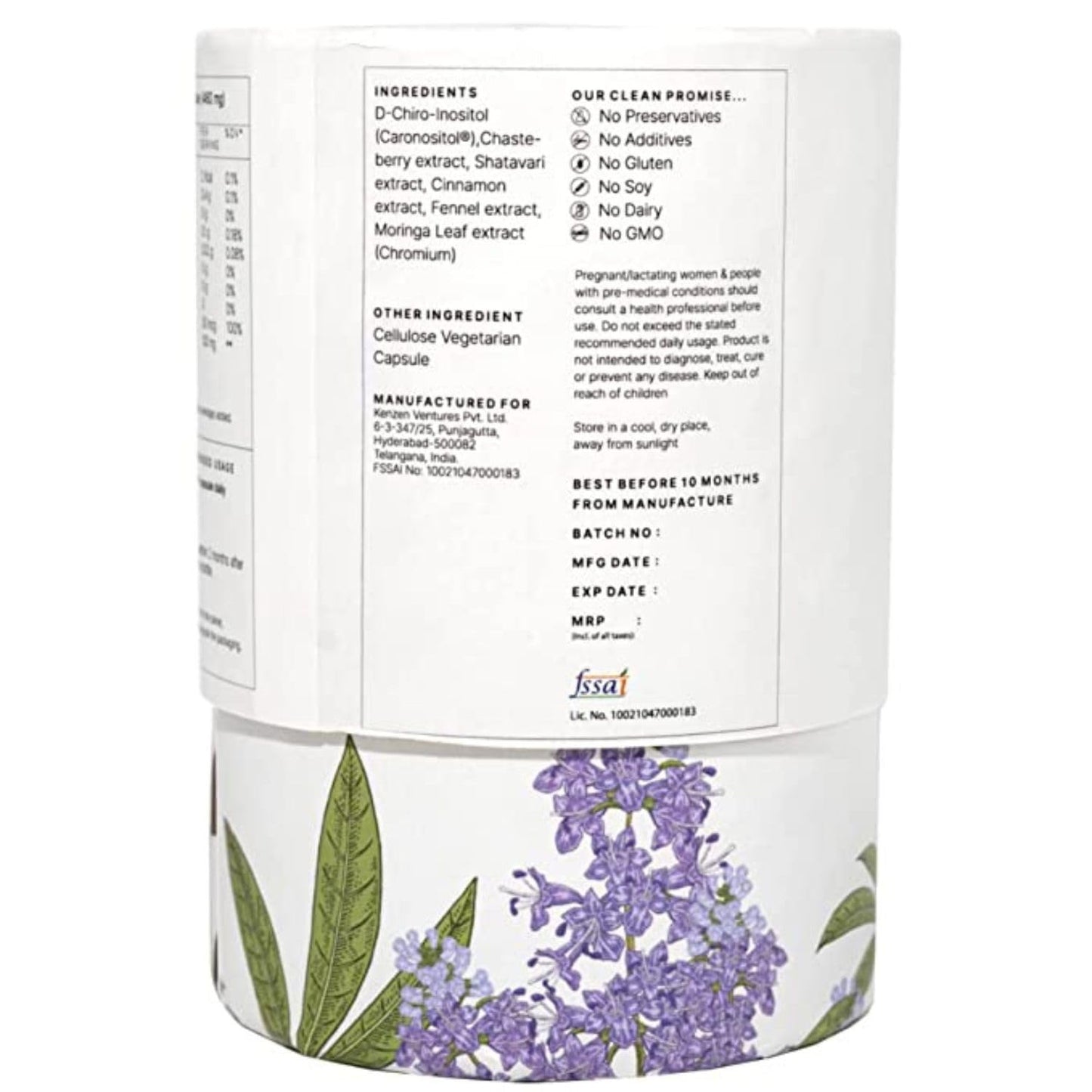 Zephivo Earthful PCOS Balance Capsules | 100% Plant Based | Hormonal Support with Shatavari & Cinnamon | Inositol, Chasteberry To Regulate Cycles, Fight Acne Naturally & Balance PCOS | 30 Capsules