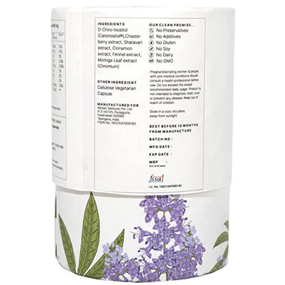 Zephivo Earthful PCOS Balance Capsules | 100% Plant Based | Hormonal Support with Shatavari & Cinnamon | Inositol, Chasteberry To Regulate Cycles, Fight Acne Naturally & Balance PCOS | 30 Capsules